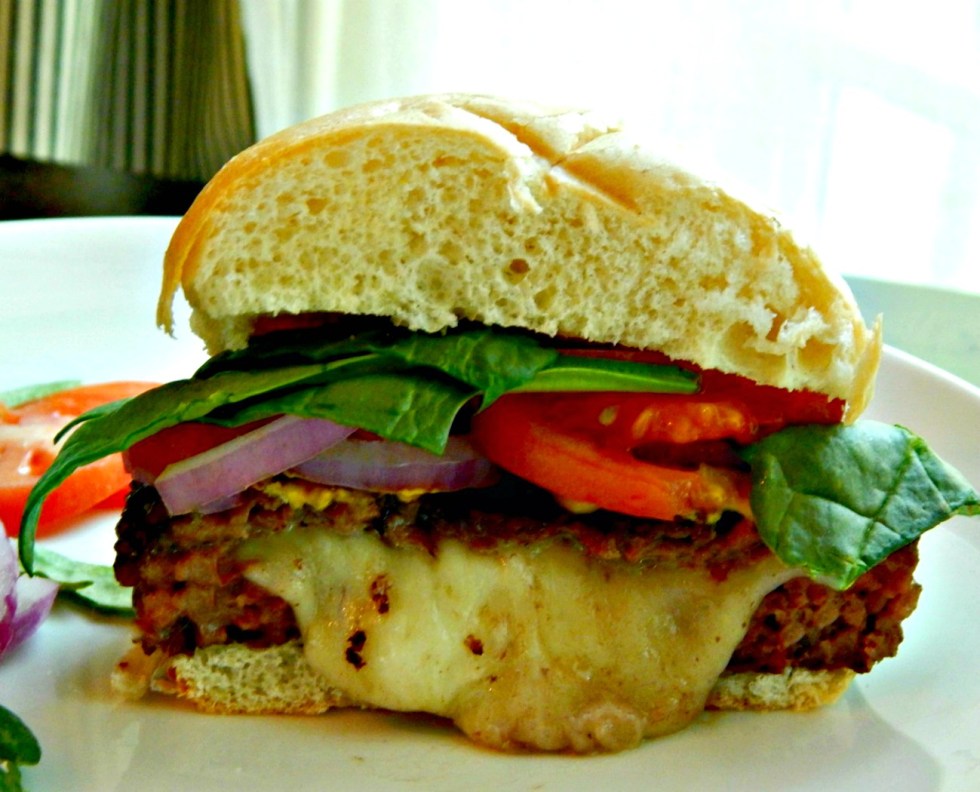 Juicy Lucy - Cut in half, but of course you don't want to do this!